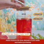 TERESRY 4 Pack Bamboo Lids for Glass with Straw Hole, 2.75 inch/70 mm Wooden Lids for 16 OZ Beer Can Cups, Replacement Canning Lids for Regular Mouth 20 OZ 24 OZ Glass