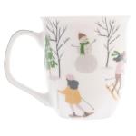 Karma, 16 oz Boho Holiday Mug - Cute Christmas Coffee and Tea Mug - Colorful Ceramic Coffee Mugs for Women and Men, Let it Snow Ski