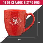 Rico Industries NFL Football San Francisco 49ers Primary 16 oz Team Color Laser Engraved Ceramic Coffee Mug