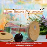 TERESRY 4 Pack Bamboo Lids for Glass with Straw Hole, 2.75 inch/70 mm Wooden Lids for 16 OZ Beer Can Cups, Replacement Canning Lids for Regular Mouth 20 OZ 24 OZ Glass