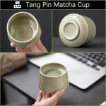 TANG PIN Matcha Cup Set, Ceramic Tea Cups, Japanese Matcha Cup, Chinese Kung Fu Teacup, Perfect for Matcha, Cappuccino, Sake, 6.8 OZ (Set of 2) - Unique Matcha Glaze Color