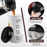 KPX 72 Sets Disposable Coffee Cups with Lids, White Brown To Go Paper Cups, 16 Ounce Hot Drink Cups with Lids & Straws for Office Parties Home Travel (Dog Theme)