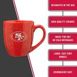 Rico Industries NFL Football San Francisco 49ers Primary 16 oz Team Color Laser Engraved Ceramic Coffee Mug