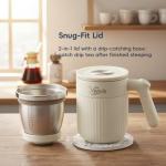 Vynrik Tea Infuser Cup doubles as Insulated Coffee Mug,Tea Cup with Lid and Handles,Removable Stainless Steel Tea Strainers for Loose Tea (WHITE)