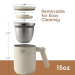 Vynrik Tea Infuser Cup doubles as Insulated Coffee Mug,Tea Cup with Lid and Handles,Removable Stainless Steel Tea Strainers for Loose Tea (WHITE)