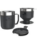 STANLEY Perfect Brew Pour Over Set | 12 oz Camp Mug with Lid Included | Drip Coffee Maker with Reusable Filter | Insulated Stainless Steel | BPA-Free | Black 2.0