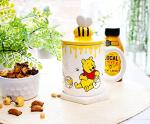 Silver Buffalo Disney Winnie the Pooh Eating Honey Ceramic Mug with Sculpted 3D Bee Lid, 18 Ounces