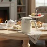 Vynrik Tea Infuser Cup doubles as Insulated Coffee Mug,Tea Cup with Lid and Handles,Removable Stainless Steel Tea Strainers for Loose Tea (WHITE)