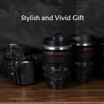 DEEXITO Camera Lens Coffee Mugs,Stainless Steel Lens Cups with Four Leaf Clover Spoon,Novelty Christmas Gifts for Photographers Sweeties Dad Men Women Photography Lovers