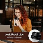 KPX 72 Sets Disposable Coffee Cups with Lids, White Brown To Go Paper Cups, 16 Ounce Hot Drink Cups with Lids & Straws for Office Parties Home Travel (Dog Theme)