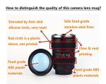 DEEXITO Camera Lens Coffee Mugs,Stainless Steel Lens Cups with Four Leaf Clover Spoon,Novelty Christmas Gifts for Photographers Sweeties Dad Men Women Photography Lovers