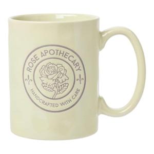 Silver Buffalo Schitt's Creek Rose Apothecary Circle Badge Wax Resist Ceramic Pottery Mug, 17 Ounces