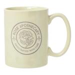 Silver Buffalo Schitt's Creek Rose Apothecary Circle Badge Wax Resist Ceramic Pottery Mug, 17 Ounces