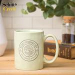 Silver Buffalo Schitt's Creek Rose Apothecary Circle Badge Wax Resist Ceramic Pottery Mug, 17 Ounces