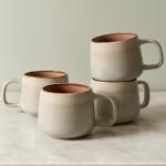 Ava Nord Ceramic Coffee Mugs Set of 4, 12 oz Stoneware Coffee Cups with Comfortable Handle for Latte, Tea, Cappuccino, Cocoa -Microwave and Dishwasher Safe - Modern Unique Aesthetic - Reactive Glaze