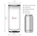 Sun's Tea (Set of 2) 20oz (600ml) Ultra Clear Strong Double Wall Insulated Thermo Glass Tumbler V3 Highball Glass for Beer/cocktail/lemonade/iced Tea/Smoothie (Real Borosilicate Glass, Not Plastic)