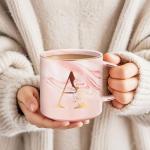 Uwingess Personalized Gifts for Women Coffee Mug, Initial Customized Gift Monogrammed A-Z Coffee Mug 12 OZ, Christmas Anniversary Birthday Gifts for Women Mom Grandma Friend Sister Wife (A)