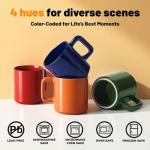 Taxenxar Ceramic Coffee Mugs, 12 Oz, Set of 4 - Solid Colors, Comfortable Handles - Gifts for Women and Men, Friends - Microwave and Dishwasher Safe