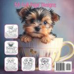 Teacup Puppies 2 Coloring Book - 50 Adorable Puppy Dogs Sitting In Teacups For All Dog Lovers