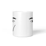 BZOBN Ceramic Coffee Mug with Minimalist Expression Design, White, 11 Oz, Novelty Tea Cup for Anniversary, Birthday, Christmas Gift (Man Face)