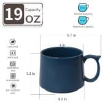 Bulete Coffee Mugs Gift Set of 4, Large 19 oz Stackable Ceramic Coffee Mug, Coffee Cups with Large Handle for Latte, Cappuccino, Milk, Dishwasher & Microwave Safe, Ideal Gift for Men, Women - Blue