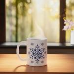 Christmas Holiday Winter Season Snowflake Coffee Gifts Ceramic Mug, White