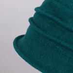 Wool Cloche Bucket Hat for Women 1920s Floral Bowler Cap Elegant Church Dress Cap Winter Warm Fedora Hat Green