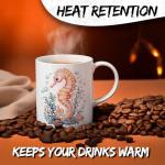 Seahorse Ceramic Coffee Mug 11oz Hippocampus MaleBrood - Tea Coffee Mug with Comfortable Grip - Unique Animal Gift Cup for Office or Home - Vibrant Long-Lasting Print ID44991