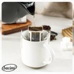 Bacimi® - Coffee Mugs Set of 4 - Stoneware Mugs 13.5oz - Ceramic Coffee Cups with Handle - Large Coffee Mug for Cappuccino, Latte & Hot Beverages - Eggshell White