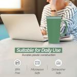 Copco Cone Travel Coffee Mug, 16 oz - Insulated Drinkware with Spill-Proof Lid and Handle, Microwave & Dishwasher Safe - BPA-Free, Compact for Desk & Cup Holder Friendly (Green)