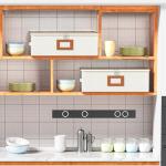 Aokeyee 2-Pack Cup and Mug Storage Box, Hard Shell China Storage Containers - Holds 24 Coffee Mugs, Tea Cups & Glasses, Stackable Organizers with Lid, Handles, Zippers & Label for Moving, Ivory