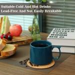 Bulete Coffee Mugs Gift Set of 4, Large 19 oz Stackable Ceramic Coffee Mug, Coffee Cups with Large Handle for Latte, Cappuccino, Milk, Dishwasher & Microwave Safe, Ideal Gift for Men, Women - Blue