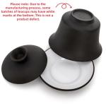 Cididu Set of 3 Gaiwan Tea Cup with Lid and Saucer, 4 Oz Small Traditional Chinese Porcelain Tea Set, Handmade Tea Bowl Teaware Black White, Ceramic Tea Brewing System for Home Kitchen Coffee