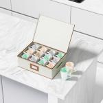 Aokeyee 2-Pack Cup and Mug Storage Box, Hard Shell China Storage Containers - Holds 24 Coffee Mugs, Tea Cups & Glasses, Stackable Organizers with Lid, Handles, Zippers & Label for Moving, Ivory