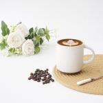 Bacimi® - Coffee Mugs Set of 4 - Stoneware Mugs 13.5oz - Ceramic Coffee Cups with Handle - Large Coffee Mug for Cappuccino, Latte & Hot Beverages - Eggshell White