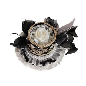 MYAYD Women's Lolita Hair accessories Tea Cup Top Hat Court Rococo Spanish flat Hat for Halloween party (Black)