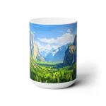 WILLBRITE Large Collectible Coffee Mug with Yosemite National Park Design, 15oz
