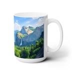 WILLBRITE Large Collectible Coffee Mug with Yosemite National Park Design, 15oz