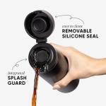 Simple Modern Sidekick Travel Coffee Mug | Ceramic-Lined Insulated Stainless Steel Tumbler | Leak-Proof and Cup Holder Friendly | 16oz, Almond Birch Mix