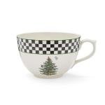Spode Black & White Jumbo Christmas Mug - 20oz Porcelain Oversized Cup with Handle Featuring Holiday Tree Motif, Microwave & Dishwasher Safe - Seasonal Ceramic Mug for Gifting & Hosting