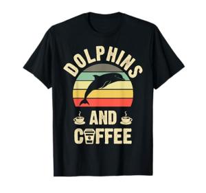 I like Dolphins & Coffee Funny vintage Pet theme lover gift T-Shirt