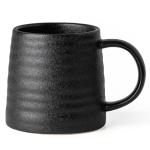 TaoTaojarvie Ceramic Coffee Mugs, 16oz, Large Capacity, Wide Bottom, Matte-finish Craft, Black mugs, Handmade Pottery Mug, Tea Cups with Handle for Office/Home, Dishwasher and Microwave Safe (Black)