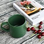 Bosmarlin Large Glossy Ceramic Coffee Mug, Tea Cup for Office and Home, 18 oz, Suitable for Dishwasher and Microwave, 1 Pack (Dark Green)
