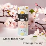 Stackable Mug Set of 4, Adorable Ceramic Coffee Mugs with Funny Cartoon Cat Designs, Perfect Gifts for Parties, Christmas, and Cat Lovers, 10 oz