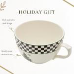 Spode Black & White Jumbo Christmas Mug - 20oz Porcelain Oversized Cup with Handle Featuring Holiday Tree Motif, Microwave & Dishwasher Safe - Seasonal Ceramic Mug for Gifting & Hosting