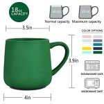 Bosmarlin Large Glossy Ceramic Coffee Mug, Tea Cup for Office and Home, 18 oz, Suitable for Dishwasher and Microwave, 1 Pack (Dark Green)