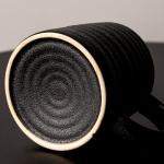 TaoTaojarvie Ceramic Coffee Mugs, 16oz, Large Capacity, Wide Bottom, Matte-finish Craft, Black mugs, Handmade Pottery Mug, Tea Cups with Handle for Office/Home, Dishwasher and Microwave Safe (Black)