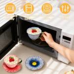 JUSONEY 11.8 oz Tea Cups and Saucers, Ceramic Flower-shaped Cappuccino Cup, Latte Cup and Saucer set, elegant floral Espresso Cup set, cups are microwave and dishwasher safe-Blue