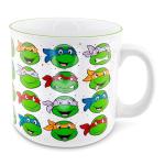 Silver Buffalo TMNT Multi Face Pattern 20oz Ceramic Camper Mug