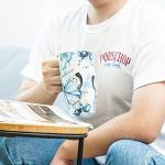 DUSVALLY Ceramic Coffee Mug Travel Cup with Lid for Car Cup Holder, Porcelain Tall Tea Cup for Latte, Cappuccino and Cocoa, Men Women Office & Home, 17 Oz, Just Believe